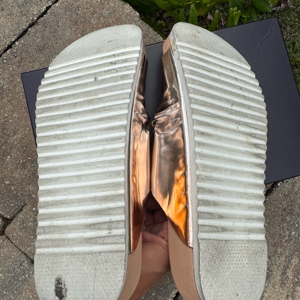 Le Silla Rose Gold Metallic Slide Sandals with Crystal Detail – EU 38 / US 7.5 - Picture 7 of 11